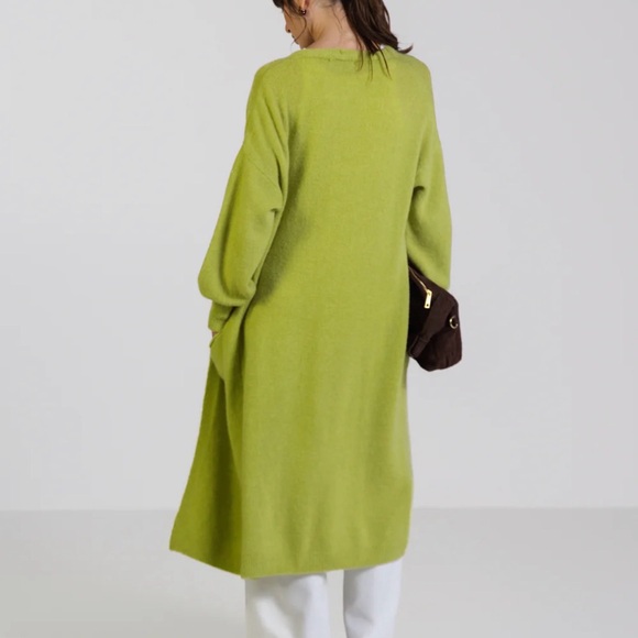 Lime Open-Front Cardigan - Picture 3 of 6